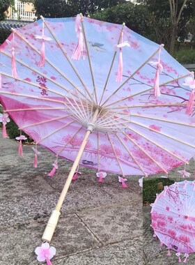 汉服古装伞汉服伞仙气儿童户外紫色老式油纸伞古风绸布伞古典伞女