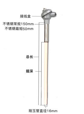S型铂铑热电偶WRP-130/230耐高温刚玉管0-1600度温度传感器