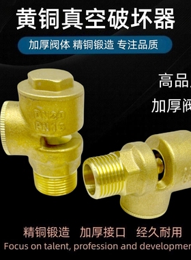 黄铜真空破坏器负压力阀门真空吸气阀消防自来水管道呼吸阀DN2025
