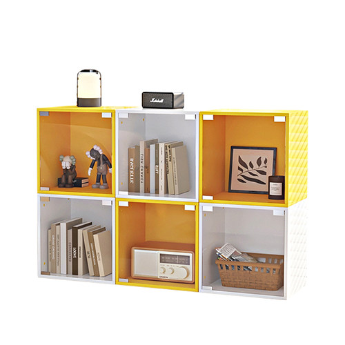 亚克力书架带玻璃门书柜自由组合格子柜落地防尘书架展示柜楼梯下 - 图3