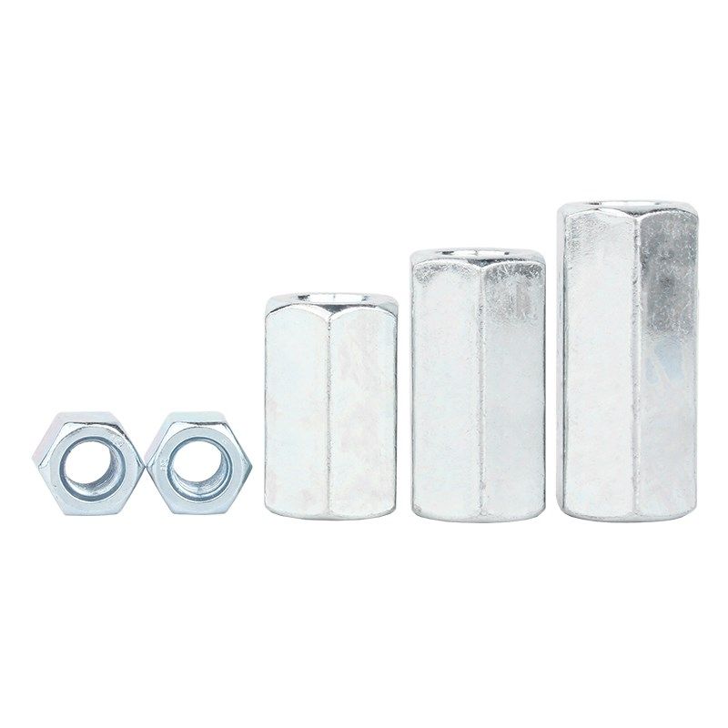 镀锌六角加长螺母加厚圆形接头螺帽圆柱型牙条丝杆连接螺丝帽大全 - 图3