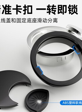电脑桌线孔盖办公桌洞口装饰盖开孔书桌孔洞桌面50穿线圆形孔盖板
