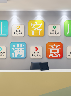 企业文化家政旅行社办公室墙面装饰销售公司会议激励标语布置背景