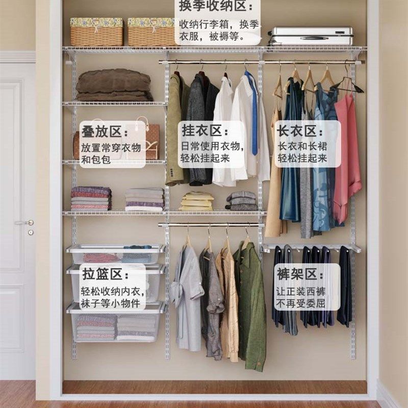 现代简约开g放式金属衣帽架环保走入式衣柜整体衣帽间,淘宝优惠券,粉丝福利购,淘宝优惠卷