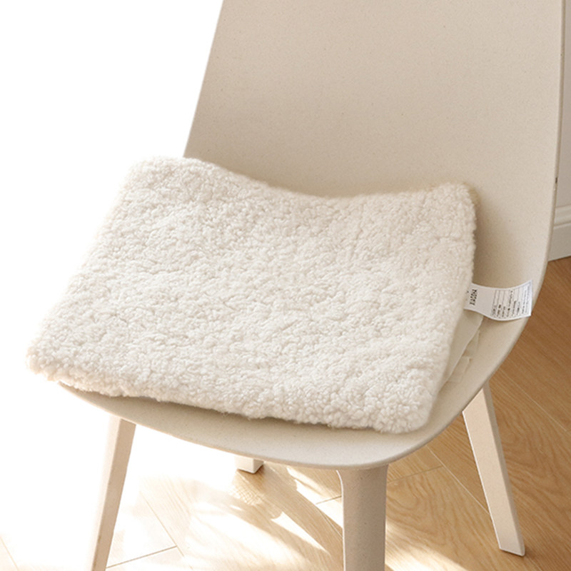 Small sand curly pure wool sofa cushion wool chair cushion square cushion stool cushion coffee chair dining chair cushion carpet bay window cushion