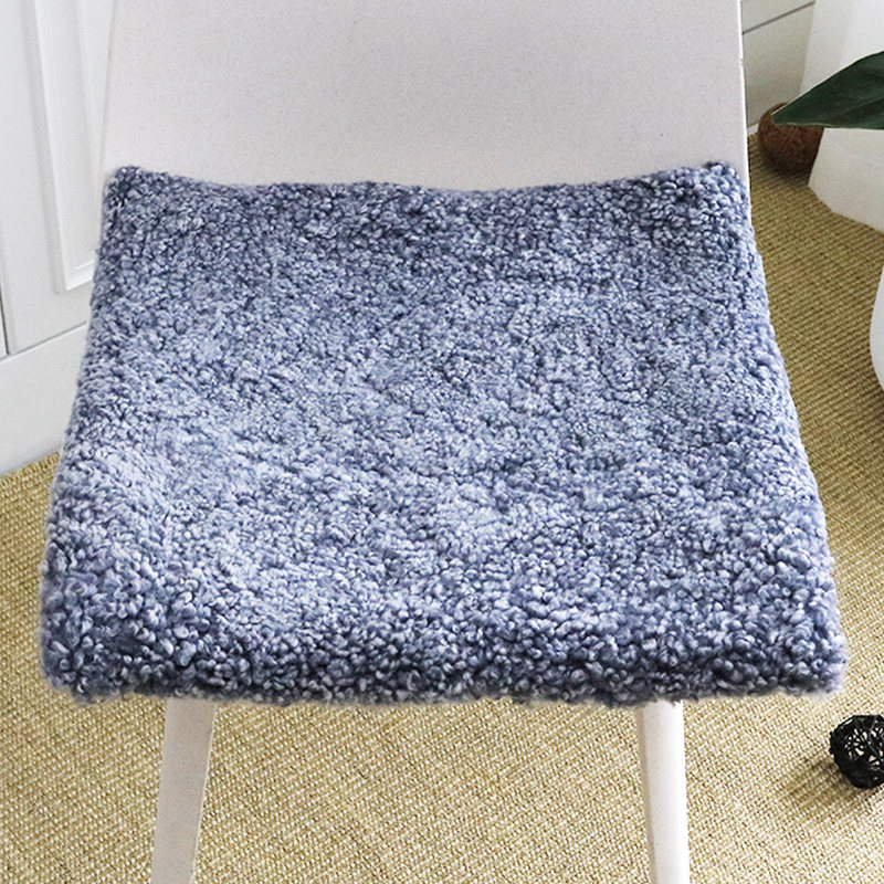 Small sand curly pure wool sofa cushion wool chair cushion square cushion stool cushion coffee chair dining chair cushion carpet bay window cushion