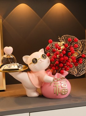 招财猫玄关装饰摆件入户门客厅电视柜酒柜家居装饰品乔迁新居礼品