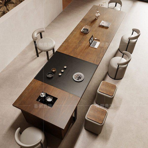 全实木茶桌椅老板公室大型接待会客内嵌烧水壶一体带大茶盘茶台,淘宝优惠券,粉丝福利购,淘宝优惠卷