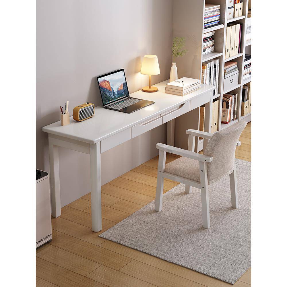 实木窄书桌家4045宽办公电脑现代桌卧室小户型用学生/HS中式直学 - 图2