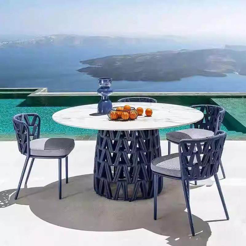 板餐桌户外藤椅阳台茶三桌椅合休闲庭院室外组轻奢SM-030网红岩件 - 图2