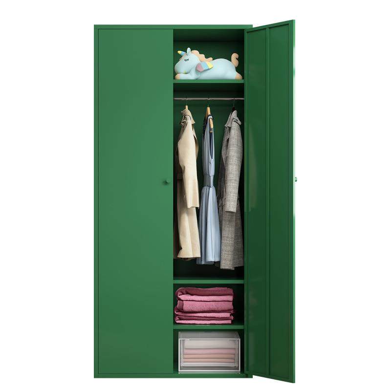 儿童衣柜收纳柜衣橱家用阳台储物柜双门卧室女孩男孩铁皮挂衣柜子,淘宝优惠券,粉丝福利购,淘宝优惠卷