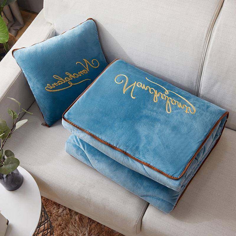 双面小毯子毛巾绣抱枕办公室两用珊瑚车上绒保暖被子午休加绒加厚,淘宝优惠券,粉丝福利购,淘宝优惠卷