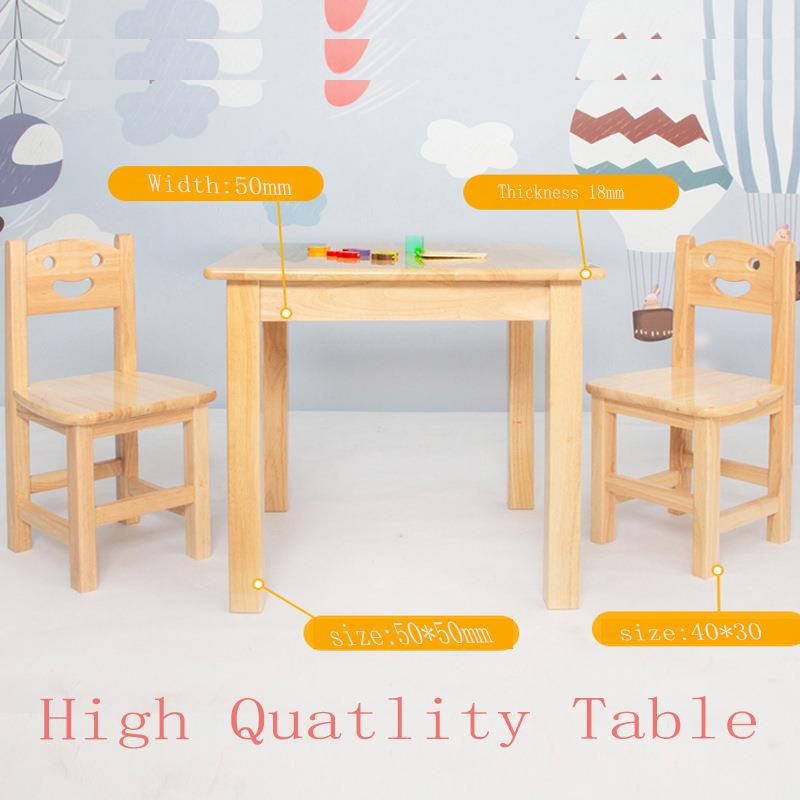 Factory direct sales children's tables and chairs kindergarten furniture nursery table solid wood square table handmade table small square table