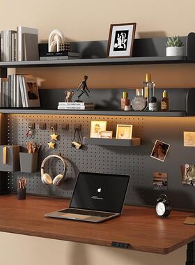 桌洞洞板置架办桌学生书桌电脑F5M8TMJ6可上放桌面书架多层铁物艺