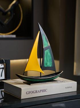 古奢一帆风ltao8547顺帆模型船摆件客厅电视柜酒柜复办公室桌轻装