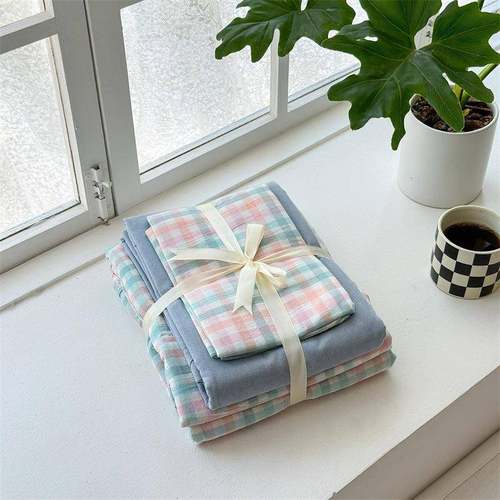 202新床款A类全棉色织水WTR洗棉系列款四件套1.5m5单被套纯色 - 图2