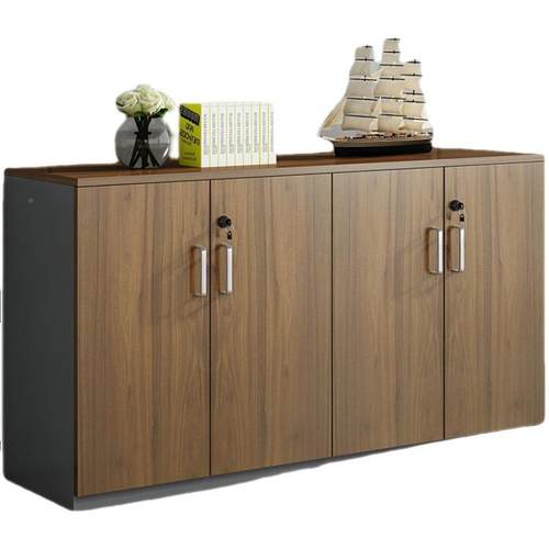 文柜矮柜办公料室茶水柜木质WJG-8902物柜带锁打印机柜件隔储断柜 - 图3