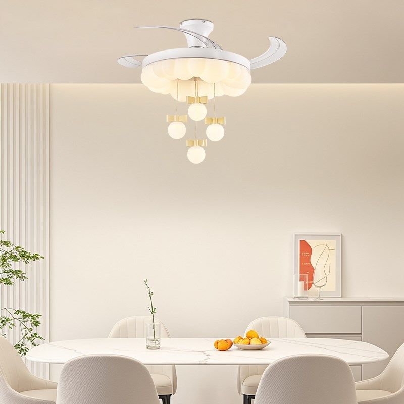 吸顶隐形风扇灯静音奶油风餐厅主卧室灯儿童房护眼吊T扇灯2025新,淘宝优惠券,粉丝福利购,淘宝优惠卷