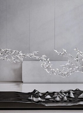 天花板顶部悬挂件装饰创意透明树脂浪花空中吊饰艺术雕塑抽象挂饰