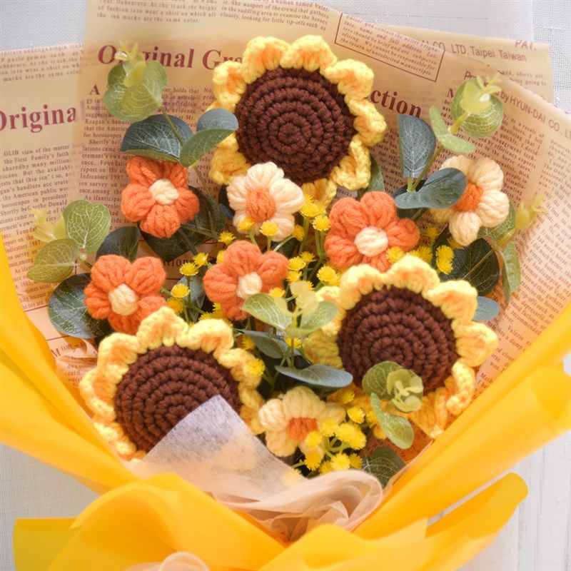 仪式感生日礼物实用女老师手工针织毛线泡芙花创意成品送闺蜜女友,淘宝优惠券,粉丝福利购,淘宝优惠卷