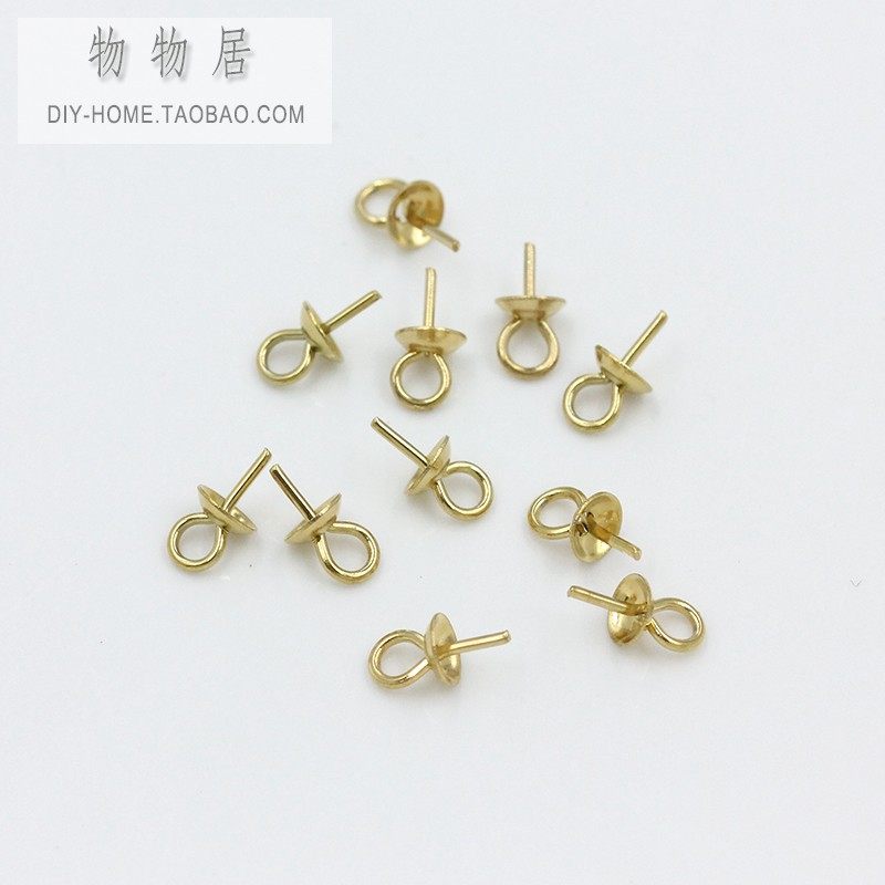 钛钢不锈钢镀真金羊眼钉小吊针制作水晶珍珠玉石吊坠材料diy配件,淘宝优惠券,粉丝福利购,淘宝优惠卷