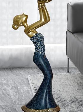 现6jiMu3XC代轻奢落柜地摆大客厅工艺品视电旁边角落创件意艺术家