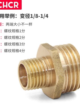 气管变径铜对丝 异径外牙直接 大小头 全铜异径对接 铜对丝 接头