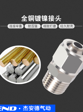铜快拧螺纹弯头气动锁母PL直角气管接头1 2 3 4分接6 8 10 12 16