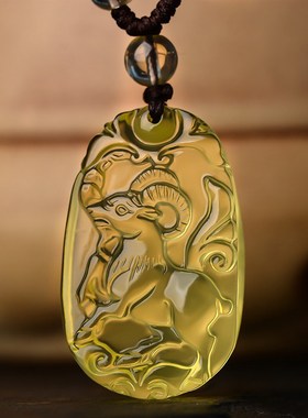 天然白水晶生肖吊坠男女款本命年属羊猪兔挂件汽车钥匙扣挂饰项链