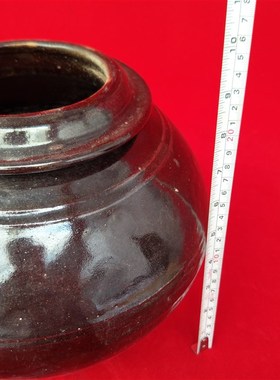 民俗老物b件老坛子陶罐金缮修复酒坛老缸花器瓦罐咸菜粗陶罐摆件