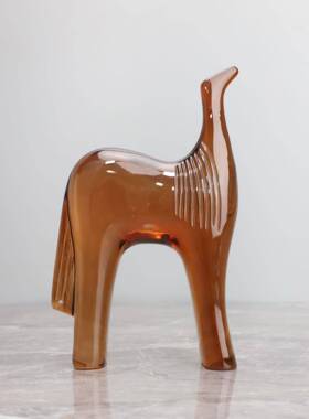 代创意棕马树脂艺术摆板QJN间电视现柜件玄关客厅样茶几家居软装