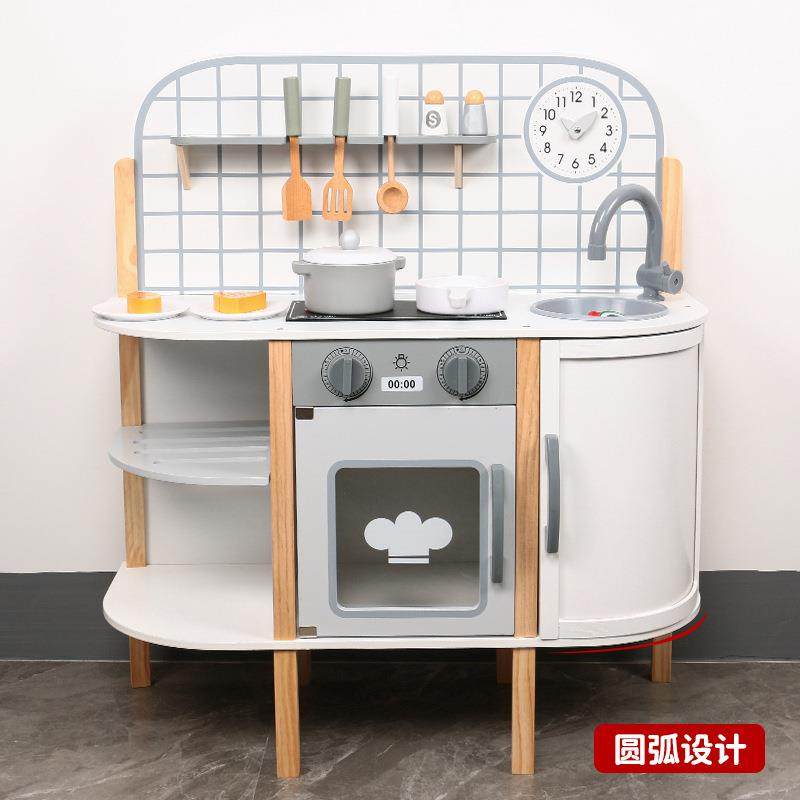 木制儿童圆门仿真冰箱厨房套装过家家木质厨具玩具亲子互动游戏,淘宝优惠券,粉丝福利购,淘宝优惠卷