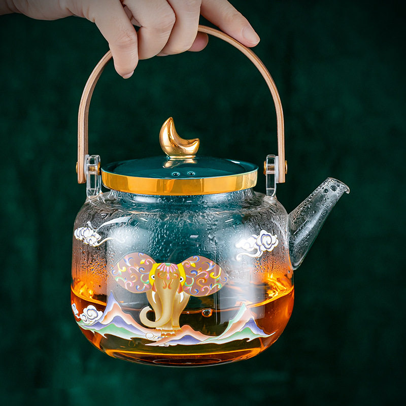 Electric ceramic stove household multifunctional tea kettle steaming high temperature resistant glass tea set tea stove set electric tea kettle tea water separation