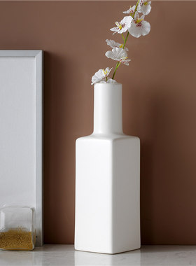 现代白色简约花瓶摆设民宿书柜软装饰品L抽象创意陶瓷工艺品摆件