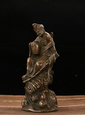 仿古铜像活佛济公人物佛像家居装饰铜摆件客厅玄关桌面工艺品摆件