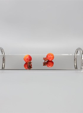 欧式创意不锈钢亚克力把手托盘楼部桌面卧室客厅餐厅酒店饰品摆件