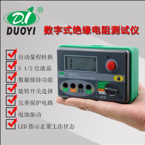 多一DY30-2(2500V)/DY30-1(1000V) 数字式绝缘电阻测试仪 - 图2