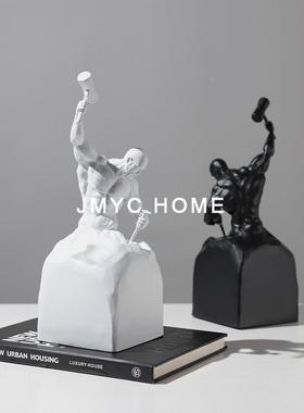 现房代样简约抽象我人物雕塑WOE艺术摆件板间玄关酒柜客厅书装饰