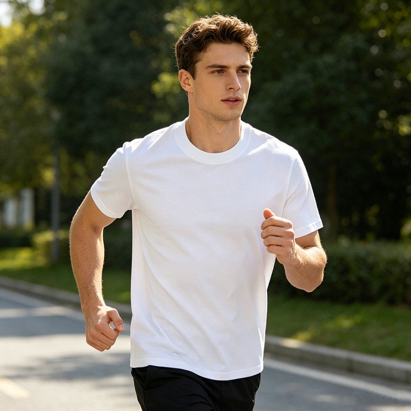 B.VEERA/倍福来200克重磅凉感纯棉运动户外男女同款透气t恤情侣男