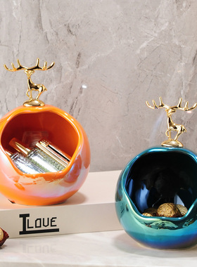 创意轻奢客d厅钥匙收纳摆件进门入户鞋柜玄关家居饰品电视柜置物