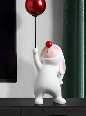 轻奢简约网红气球兔子电视柜玄关台面客厅家居装S饰品摆件送人礼