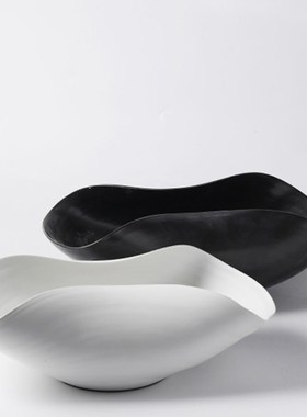 简约现代几何f陶瓷果盘摆件样板间客厅餐桌茶几前台酒店洽谈桌装