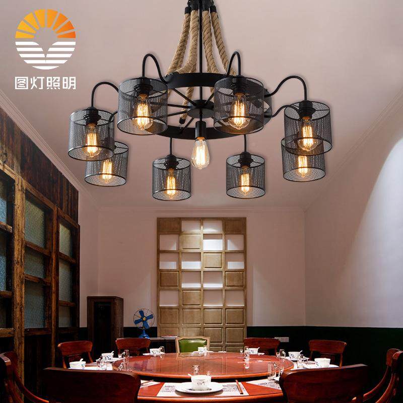 美式o复古铁2020-09艺灯客厅餐厅lf工业风服装店t网吊咖酒吧麻绳,淘宝优惠券,粉丝福利购,淘宝优惠卷