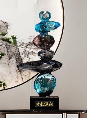 水晶时来运转书房办公室桌面摆件轻奢高档客厅电视柜酒柜装饰摆设