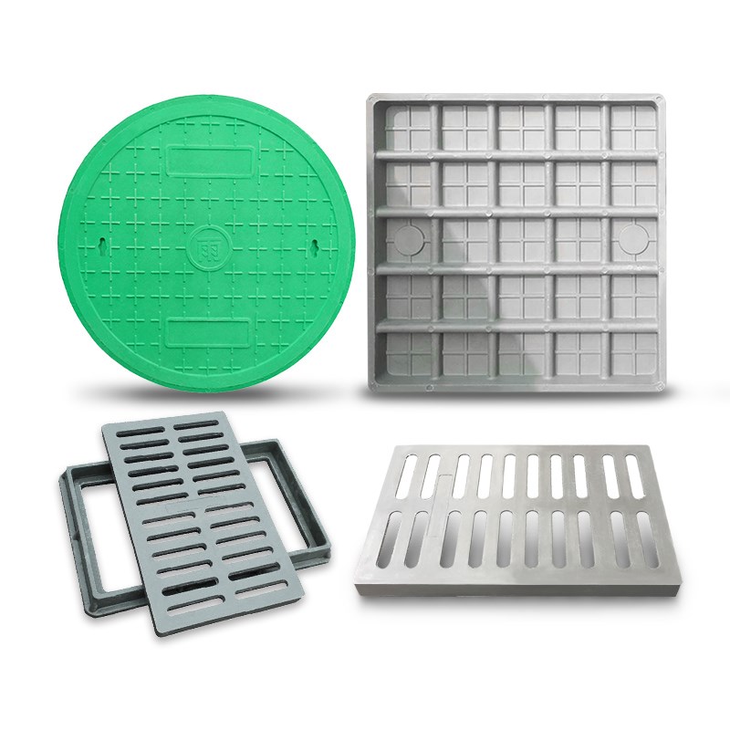 树脂井盖圆形雨水污m水弱电力复合井盖板下水道塑料窨井盖方形绿 - 图2