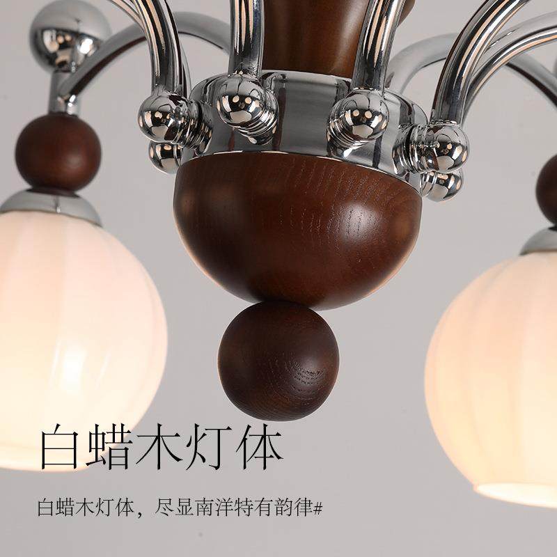 中古谱风客实木厅吊主灯新42505中式高级感玻璃灯罩全光护眼木纹,淘宝优惠券,粉丝福利购,淘宝优惠卷