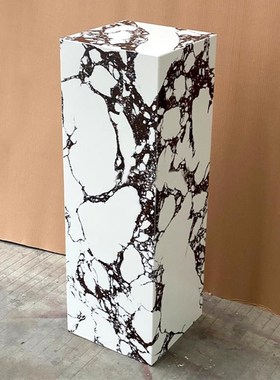 大理石摆件底座酒店别墅玄关y客厅雕塑摆件立柱轻奢装饰高端定制