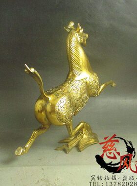 纯铜马摆件 客厅电视柜酒柜铜马踏飞燕装饰品
