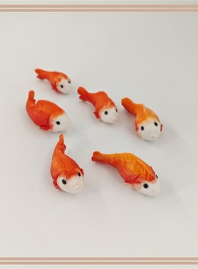 原创纯手工捏制陶瓷锦鲤v招财流水器鱼缸微景观装饰桌面摆件