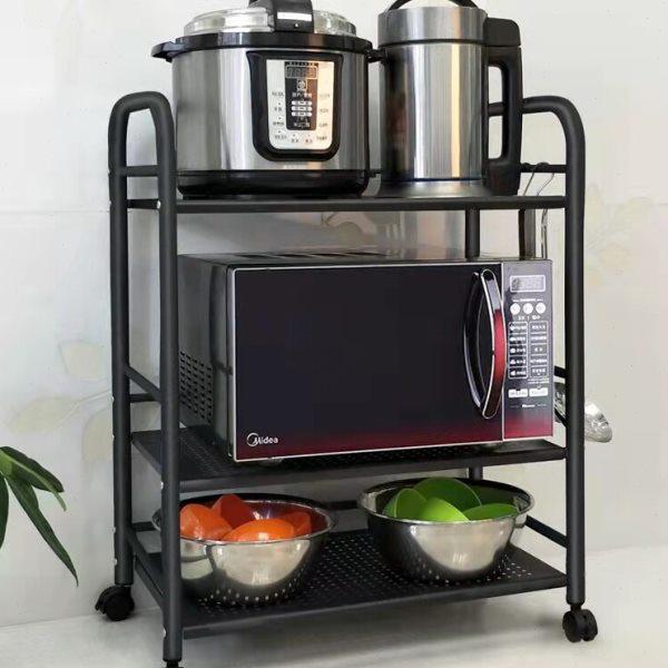 厨房夹缝置物架白色落地多层多功能放锅具收纳架微波炉架子烤箱架,淘宝优惠券,粉丝福利购,淘宝优惠卷